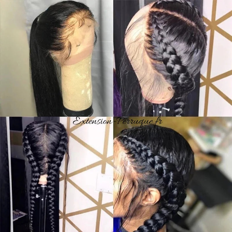 lace closure 360 noir lisse et long