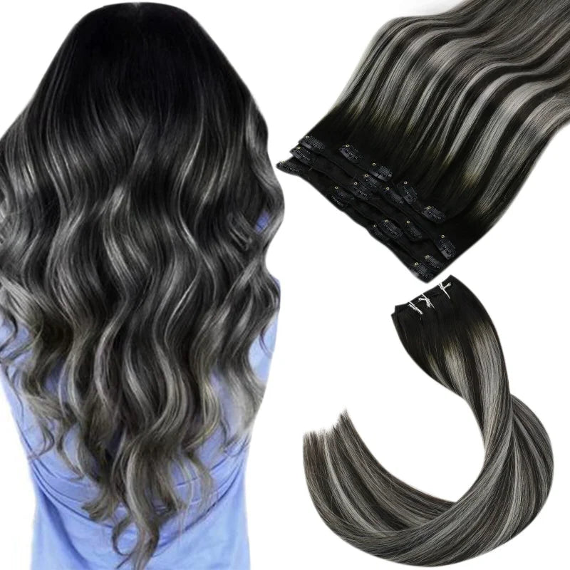Extensions à Clips Cheveux Synthétiques, Couleur Blond Foncé Cuivré G27, Longueur Longue - NEUVES Avec étiquettes