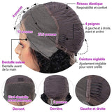 Perruque bleu ciel naturelle cheveux lisse