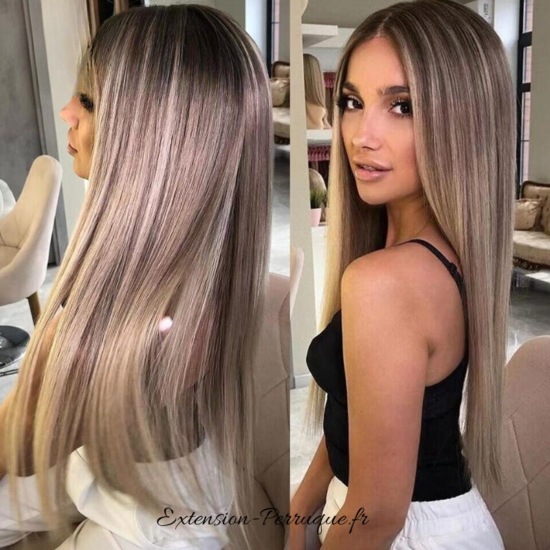 Brésilienne Perruque naturelle blonde HD lace frontale 360 Highlight