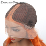 Perruque orange en Dentelle Transparente