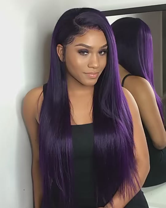 perruque violette femme