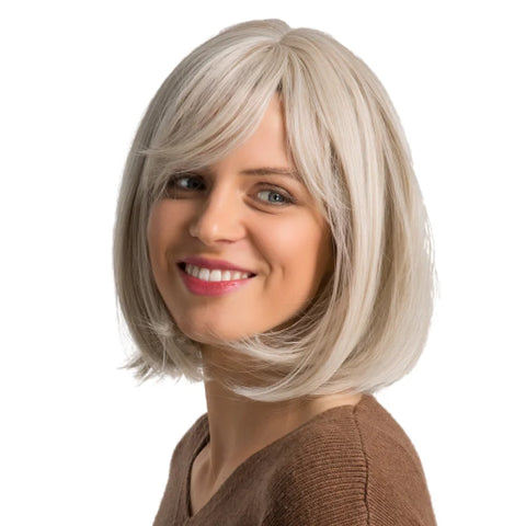 perruque courte blond blanc