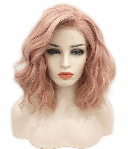 Perruque rose pastel