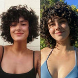 Perruque style bob avec des mèches bouclées
