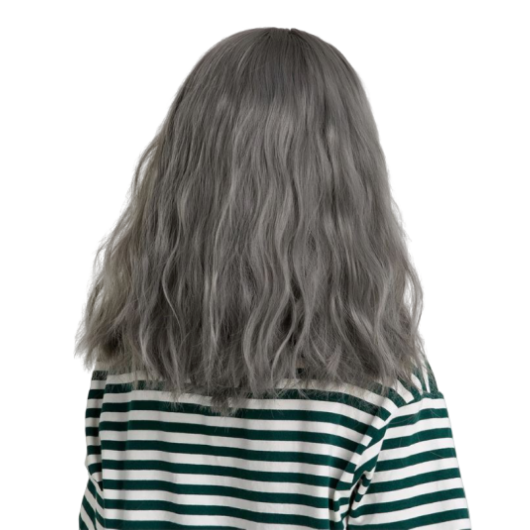 Perruque Cheveux Gris Mi-Long