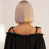 perruque courte arc en ciel cheveux naturels