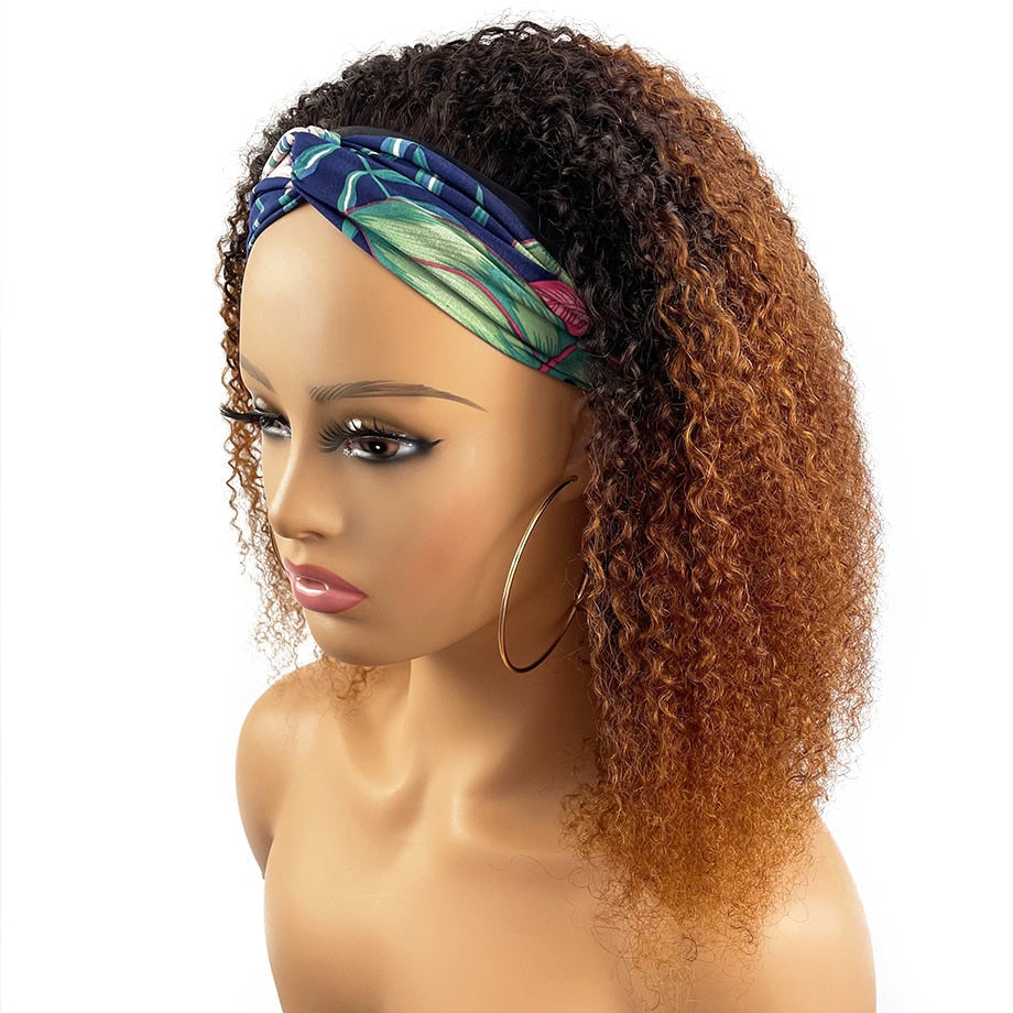 Perruque naturelle afro avec bandeau