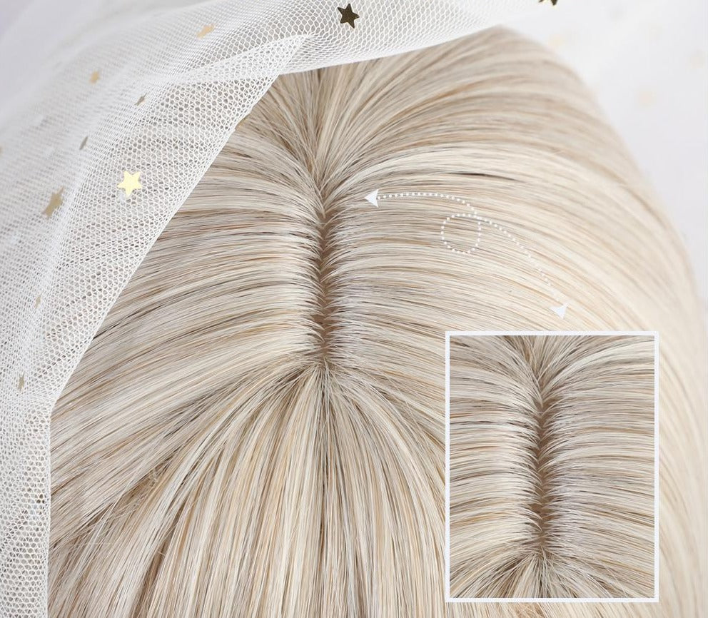 cheveux blond blanc perruque