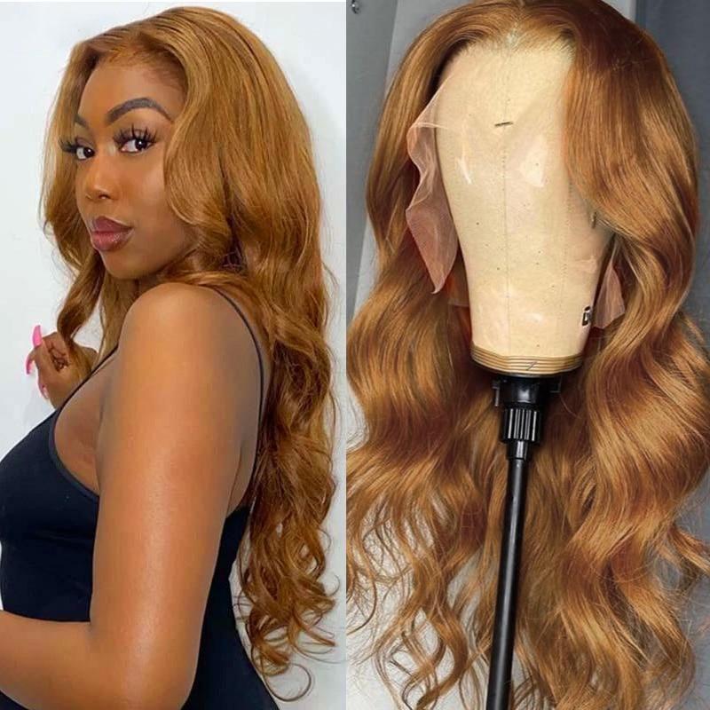 Perruque Longue Ondulée Blonde Vénitienne Fraise - 70 Cm, Synthétique, Raie Au Milieu - Marque WIG ME UP