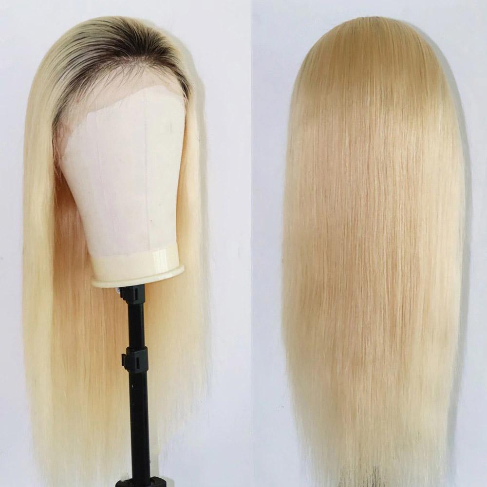 Perruque blonde racine noire naturelle