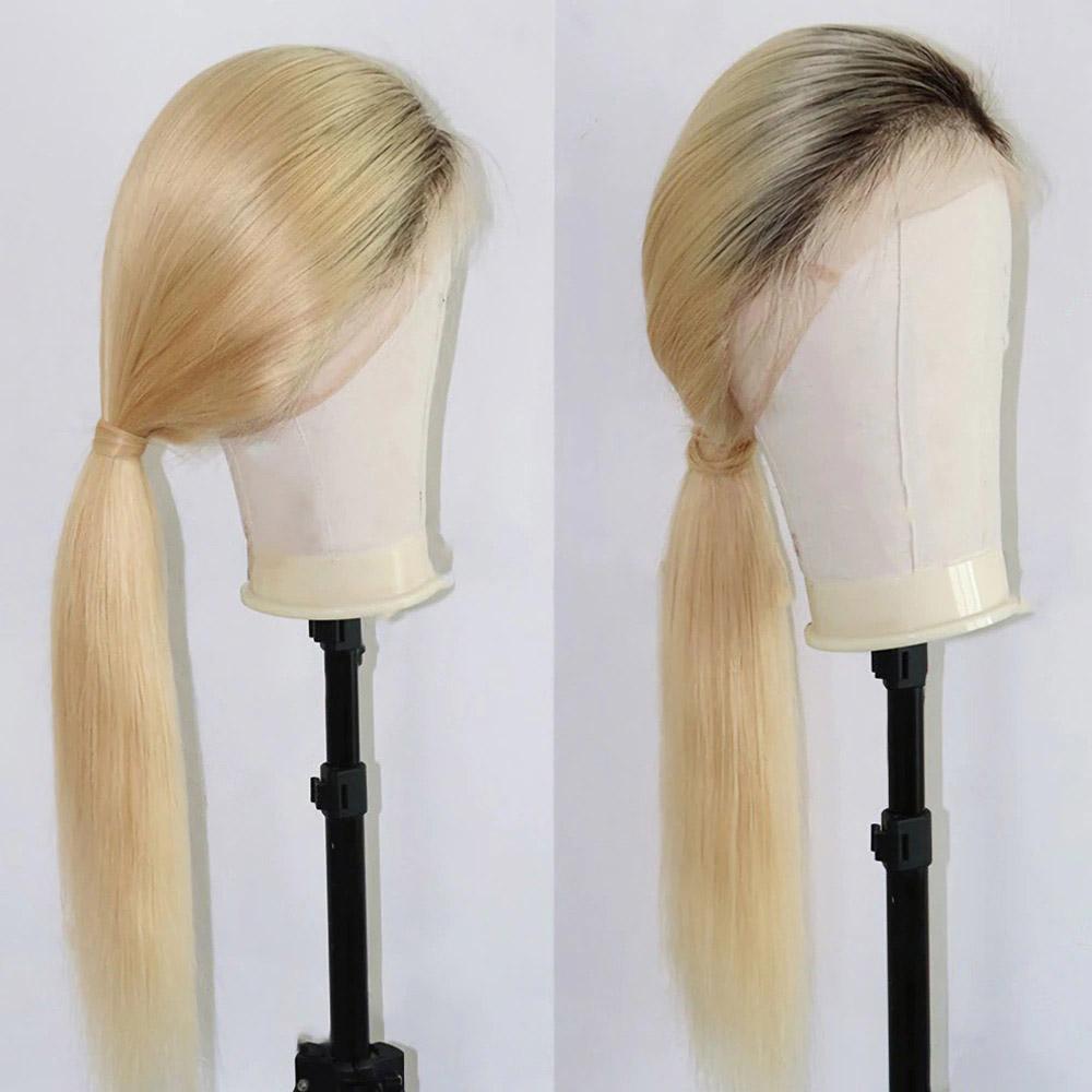 Perruque blonde racine noire naturelle
