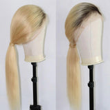 Perruque blonde racine noire naturelle