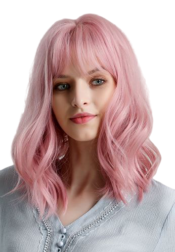 Perruque Rose Carré long synthétique