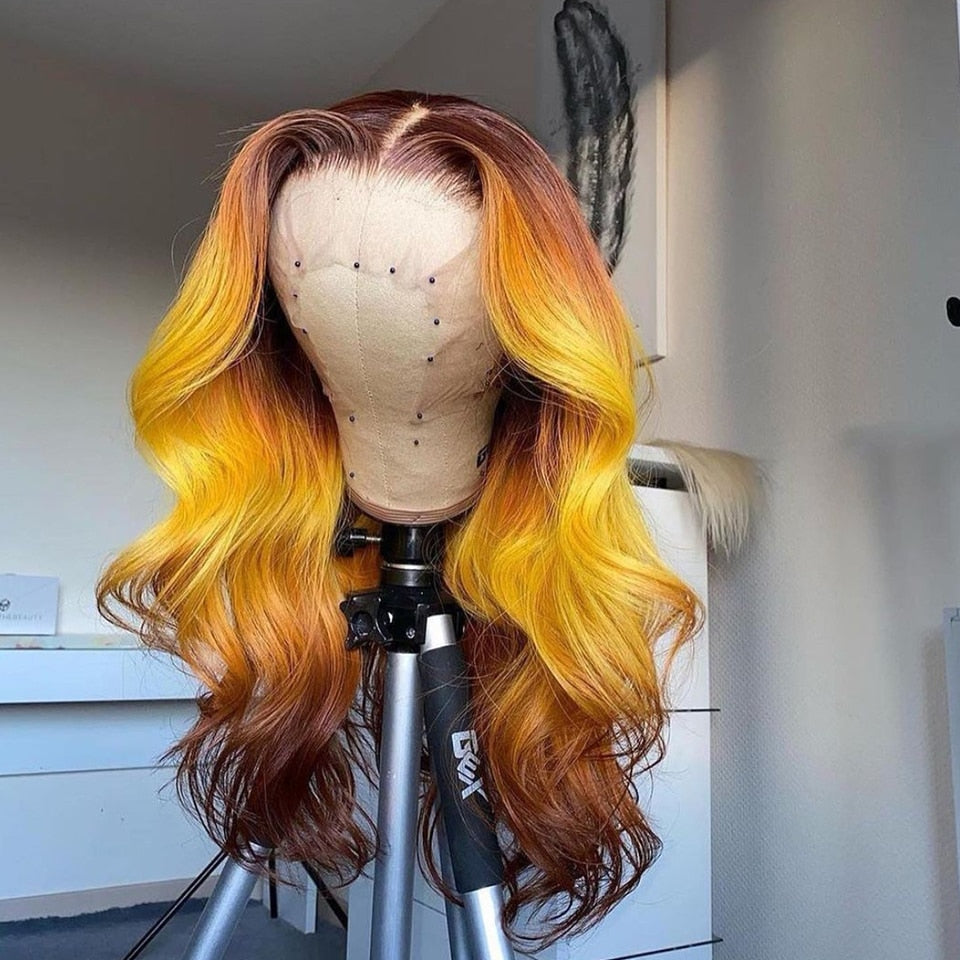Brésilienne perruque Ginger Rouge Ombré