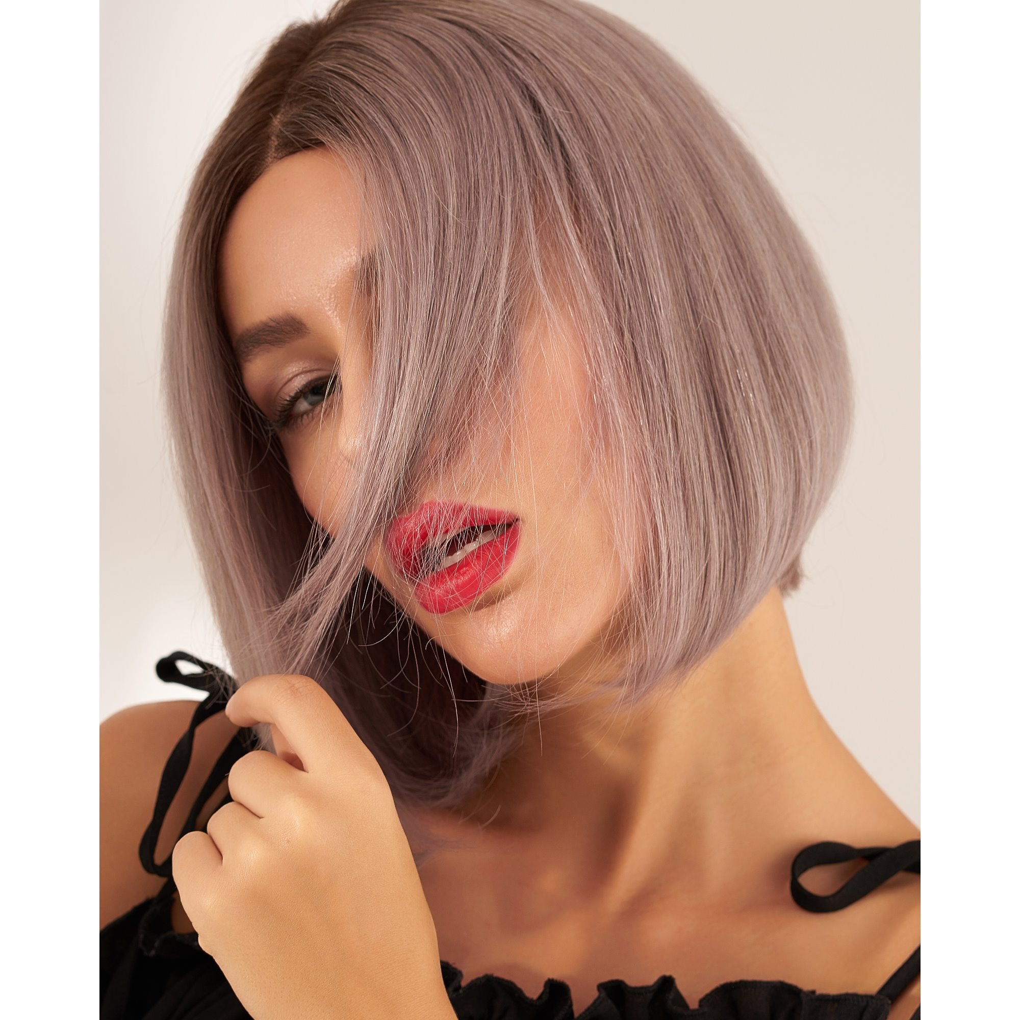 courte Perruque Rose Pastel