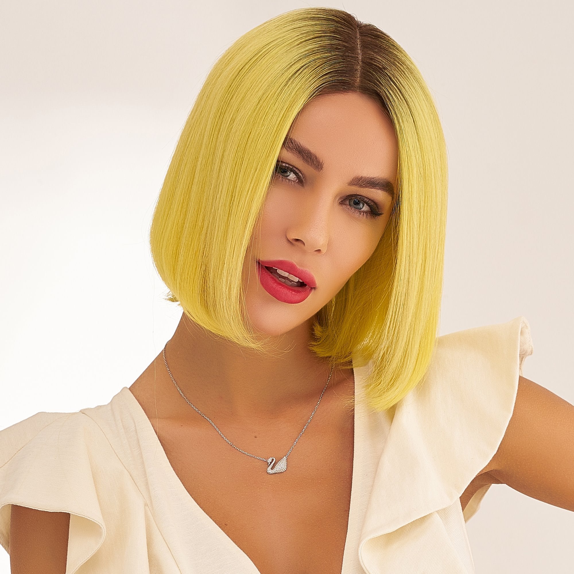 Perruque naturelle jaune