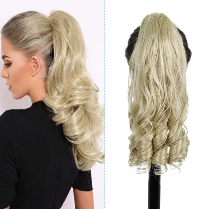 Extension Capillaire Synthétique Queue De Cheval Ondulée - Couleur Blond Doré/noir - Avec Pinces - Neuf Sans étiquettes
