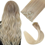 Extension cheveux blond très claire cendré doré