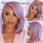 Perruque naturelle courte violet clair