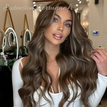Perruque naturelle brune highlight