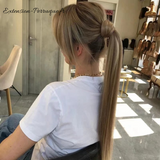 Perruque longue blonde racine brune