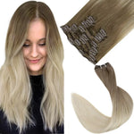 Extension ombré blond cendré