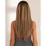 Perruque longue naturelle balayage blond