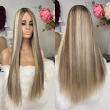 Perruque lisse en mèches humaines