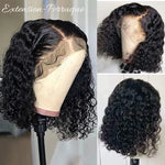Perruque bréslienne bouclée courte avec lace frontale