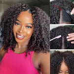 Perruque Rémy V-Part Kinky Curly, Sans colle