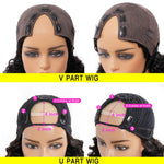 Perruque naturelle V-Part Kinky Curly, Sans colle