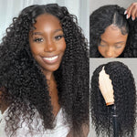 Perruque longue V-Part Kinky Curly, Sans colle