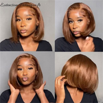 Perruque chocolat lisse en cheveux humains