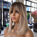Perruque en cheveux humains blonde cendrée