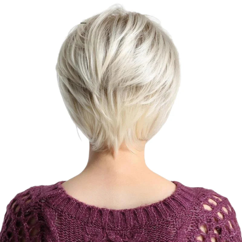 Perruque Blond polaire courte cheveux synthétiques