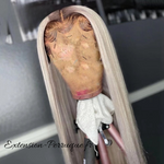 Perruque naturelle blond clair ombré lisse tendance