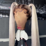 Perruque naturelle naturelle blond clair ombré lisse avec baby hair