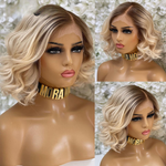 Perruque naturelle blonde ombrée