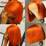 Perruque orange Bob Droite en Dentelle 