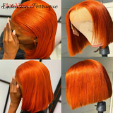 Perruque orange Bob Droite en Dentelle 