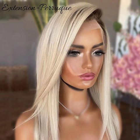 Perruque style bob blond 