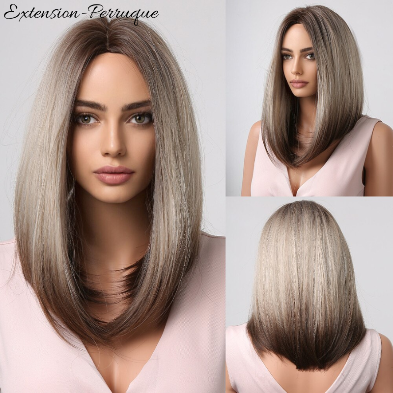 Perruque synthétique blond brun 