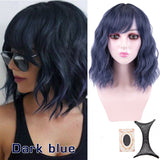 Perruque synthétique bleue foncée