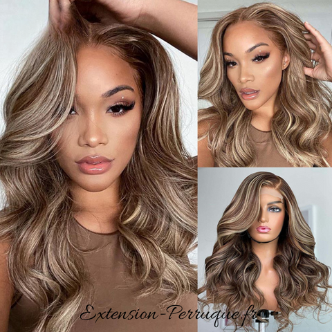 Perruque naturelle marron Highlight