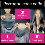 Perruque ondulée longue sans colle