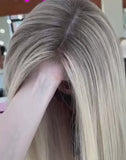 Perruque blonde méchée en cheveux naturels