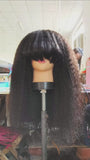 Perruque à frange cheveux crépus lissés