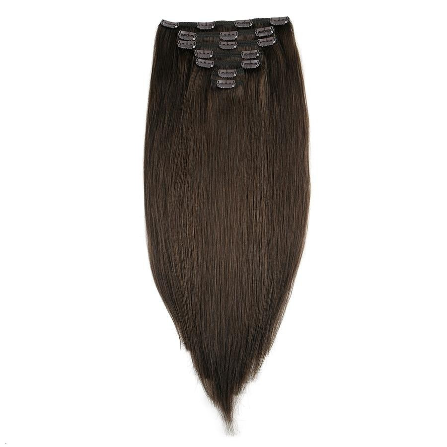 Extension cheveux Châtain foncé à Clips