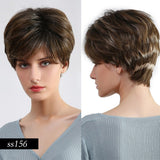 Perruque blonde femme courte synthétique
